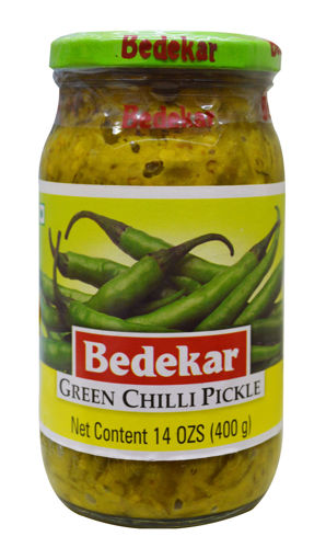 Picture of BEDEKER GREEN CHILLI PICKLE 400 GM